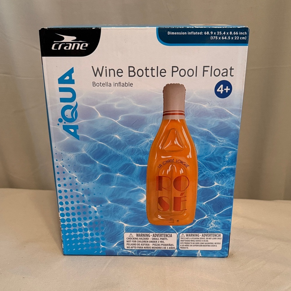 Wine Bottle Pool Float - Vibrant Orange La Chaise Lounge Rose inflatable by Aqua